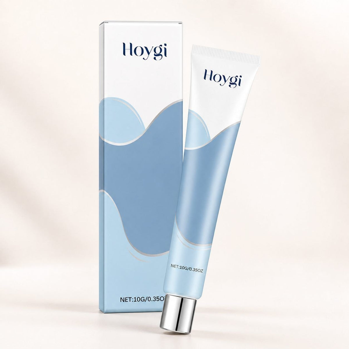 Close-up of the eye area illustrating the firming and brightening skincare benefits of HOYGI eye cream