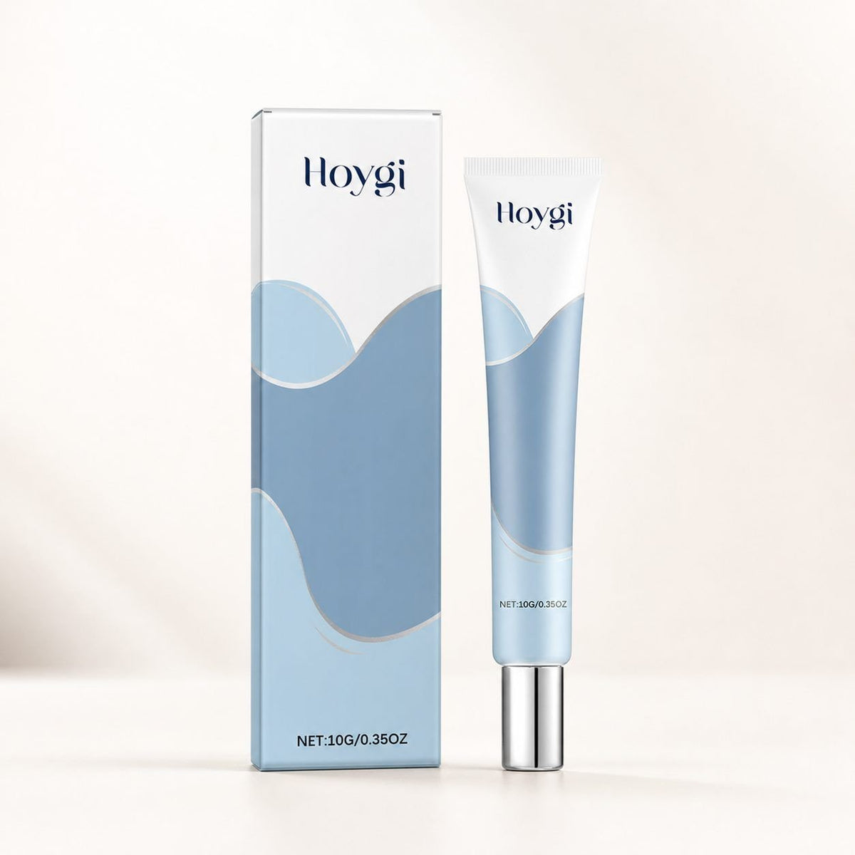 Close-up of the eye area illustrating the firming and brightening skincare benefits of HOYGI eye cream