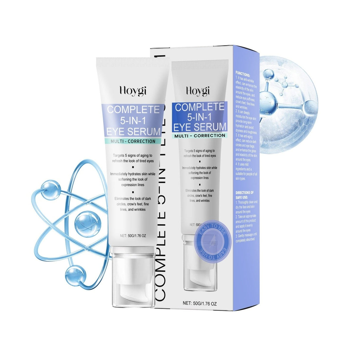 Hoygi Complete 5-in-1 Eye Serum tube and box on a white background