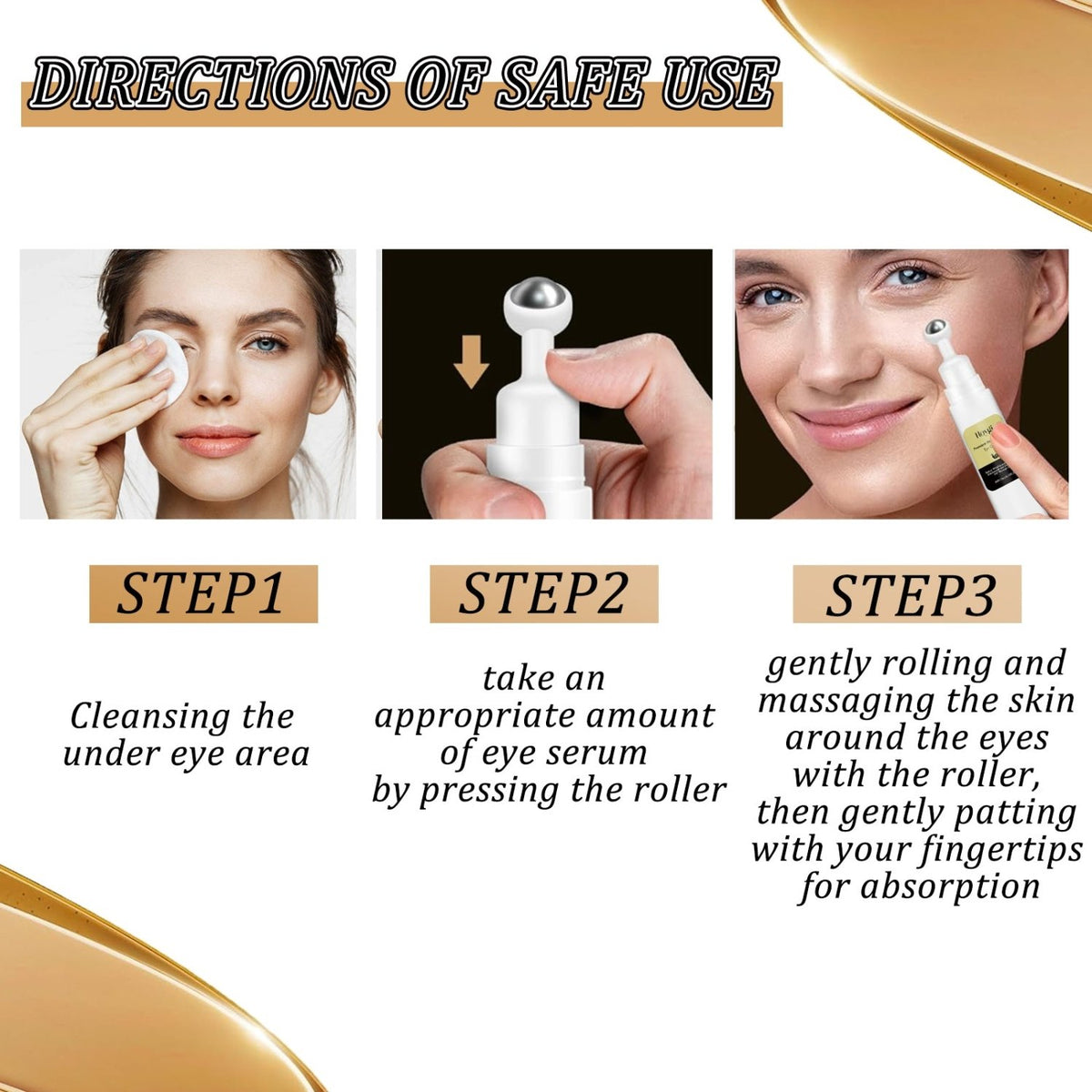 HOYGI Snail Peptide Eye Cream application steps for the under-eye area