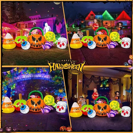 10 FT Halloween pumpkin and ghost inflatable decoration
