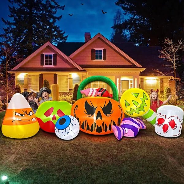 Halloween inflatable pumpkin and ghost decoration