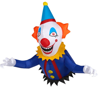 Halloween inflatable clown decoration setup