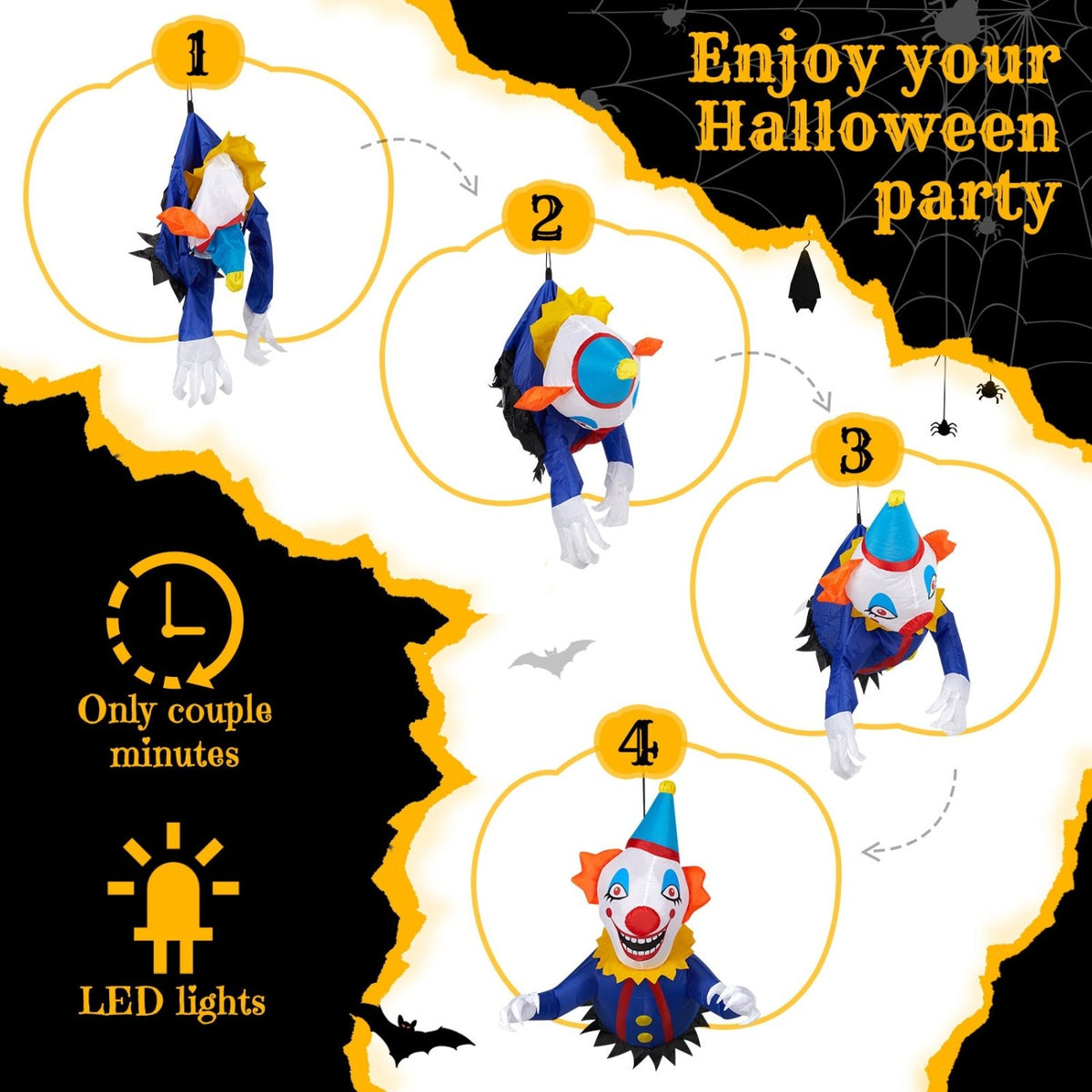 Halloween inflatable clown for outdoor halloween decorations
