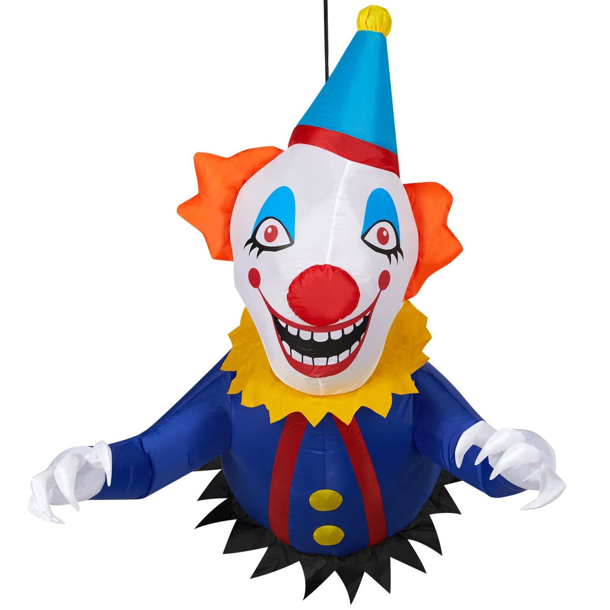 Halloween inflatable clown decoration setup