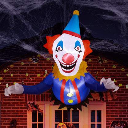 Halloween inflatable clown with built-in LED lights