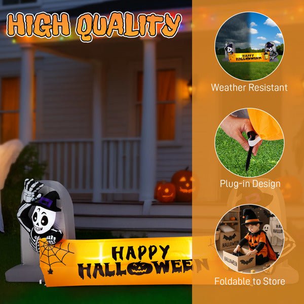 Halloween inflatable skeleton tombstone indoor decoration