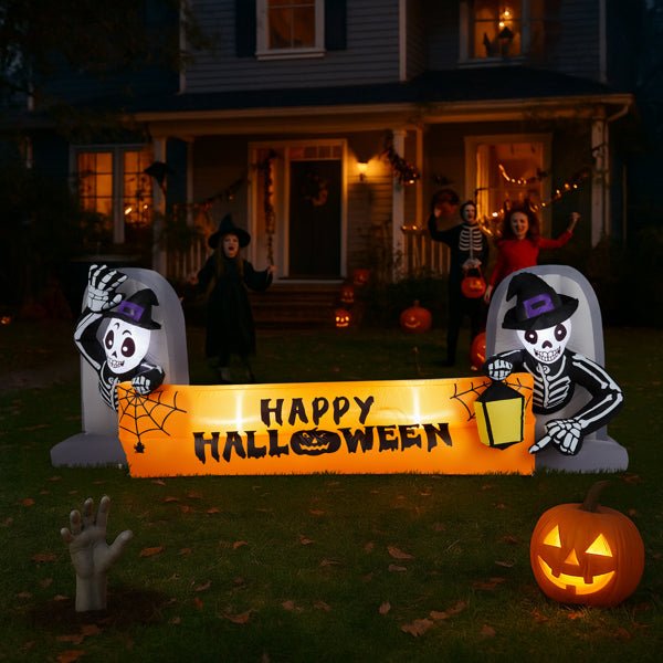 9.6 FT skeleton tombstone inflatable Halloween decoration