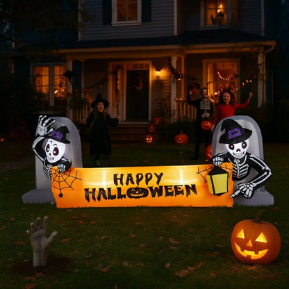 9.6 FT skeleton tombstone inflatable Halloween decoration