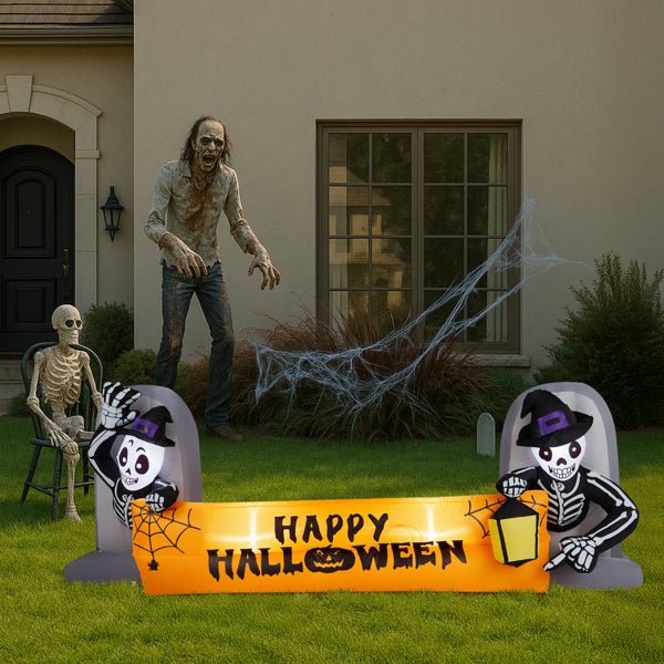 9.6 FT skeleton tombstone inflatable Halloween decoration