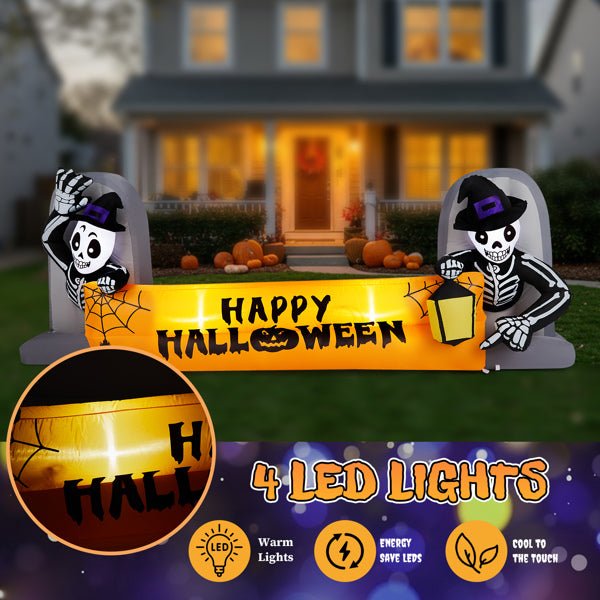 Halloween yard decorations skeleton inflatable banner