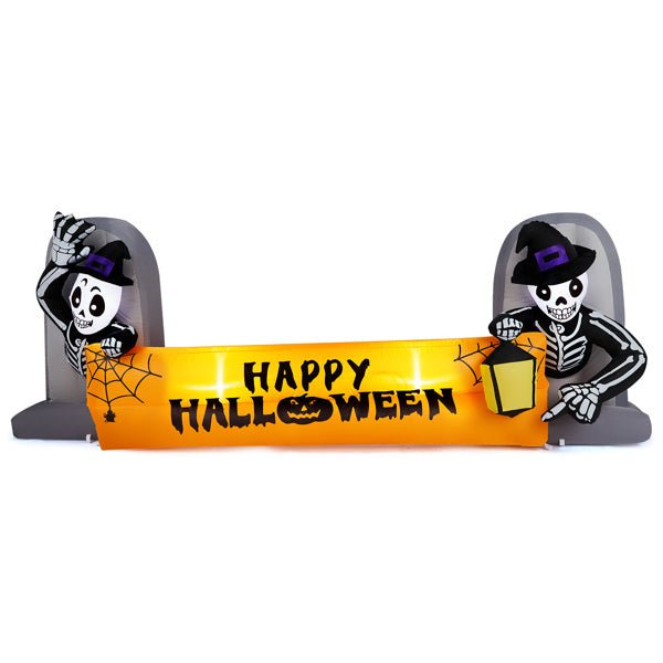 Inflatable halloween decorations skeleton tombstone yard display
