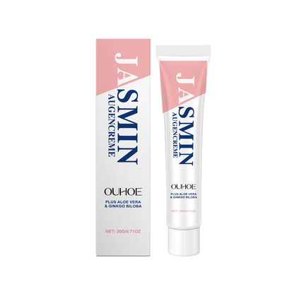 OUHOE Jasmine Eye Cream 20g tube and box product image on a white background