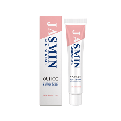 OUHOE Jasmine Eye Cream 20g tube and box product image on a white background
