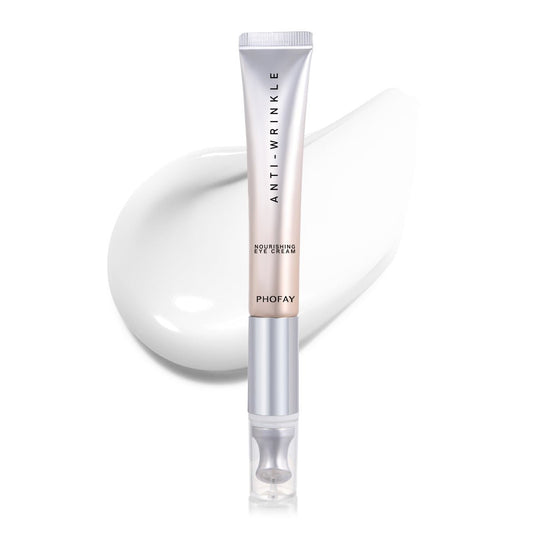 PHOFAY anti-wrinkle eye cream tube shown beside its vibrating applicator attachment
