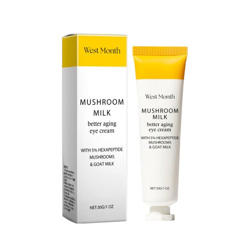West Month Mushroom Milk Better Aging Eye Cream 30g tube and box on a white background