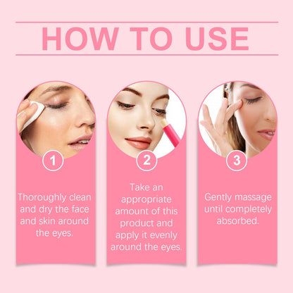 How to apply West Month retinol eye balm around the eyes using the pink balm stick