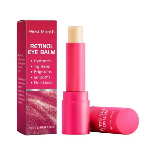 West Month retinol eye balm stick and matching pink box, 3.5 g