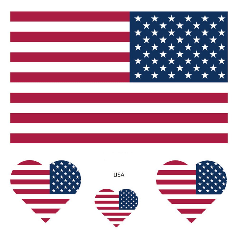 Temporary face tattoos with country flag designs