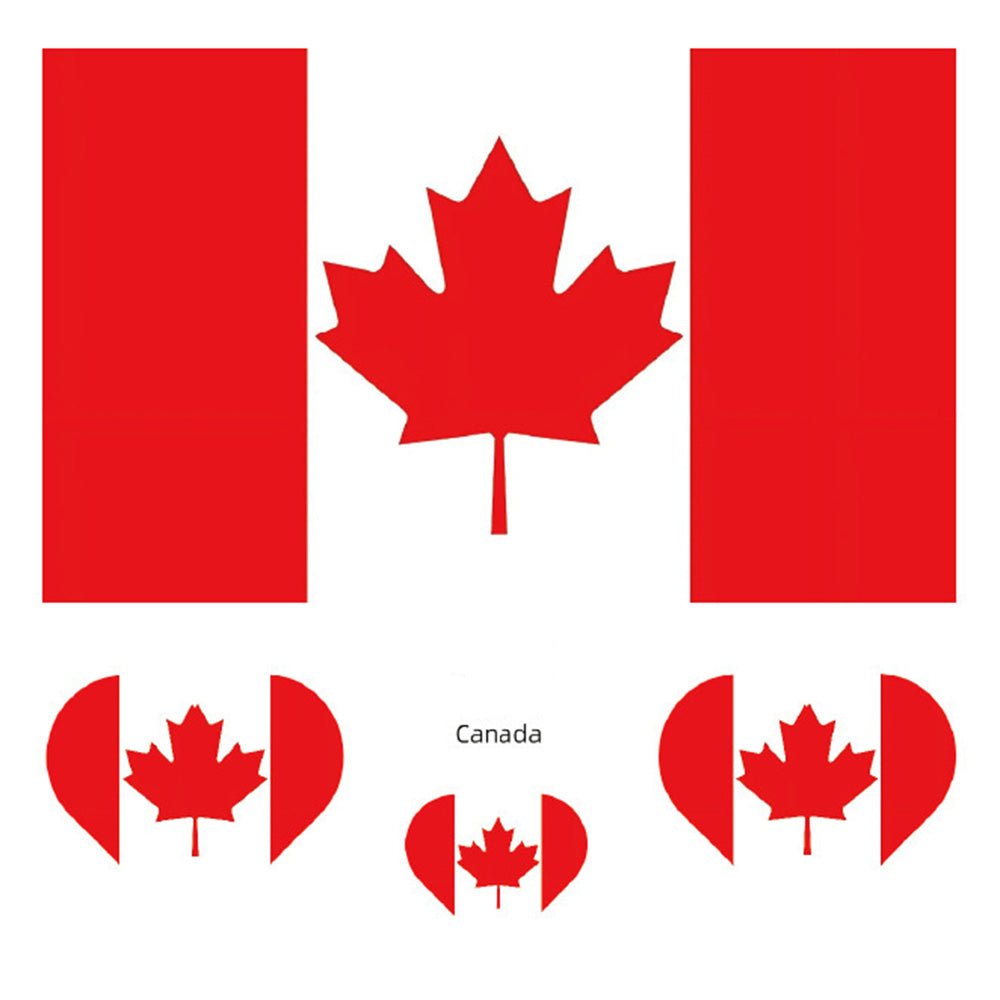 Temporary face tattoos with country flag designs