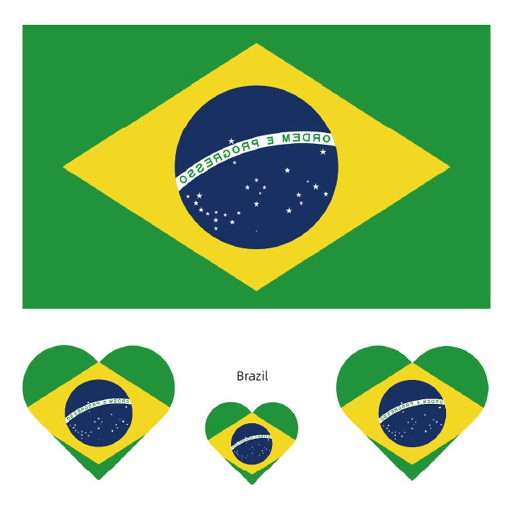 Flag temporary tattoos worn on face and arms