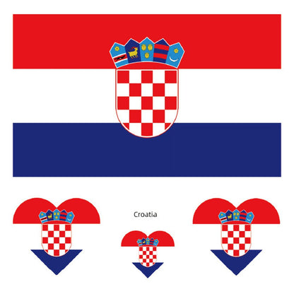 Flag temporary tattoos worn on face and arms